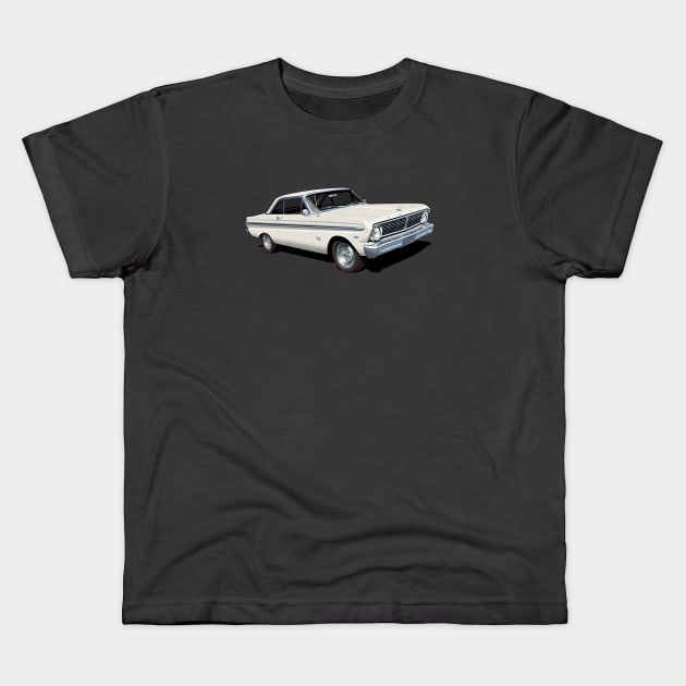 1965 Ford Falcon Futura in wimbledon white Kids T-Shirt by candcretro